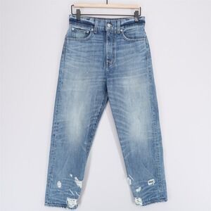 Rivet & Thread Boyjean Women 25 Blue Distressed Japanese High Rise Slim Madewell